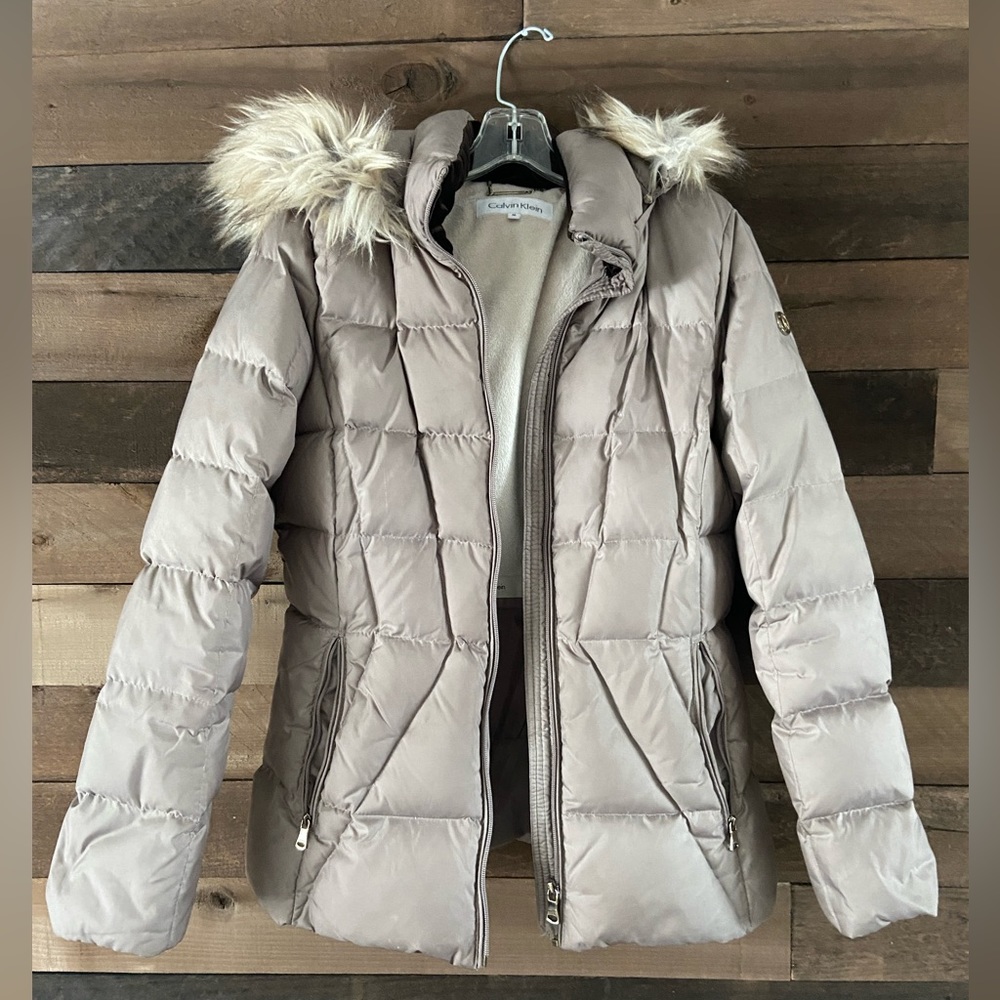 Calvin Klein Tan Puffer Coat